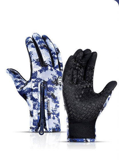 Winter Gloves Waterproof Sports Gloves With Fleece