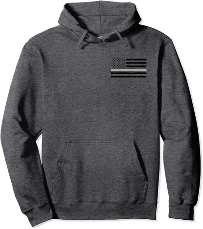 Thin Silver Line Flag Hoodie for Corrections Officers