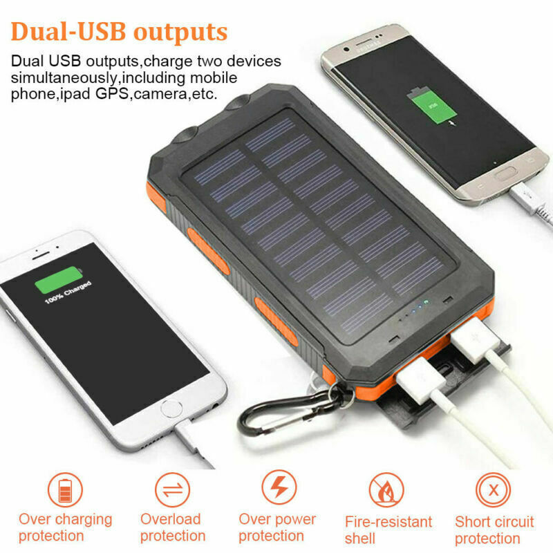 Solar Cell Phone Power Bank with LED Light