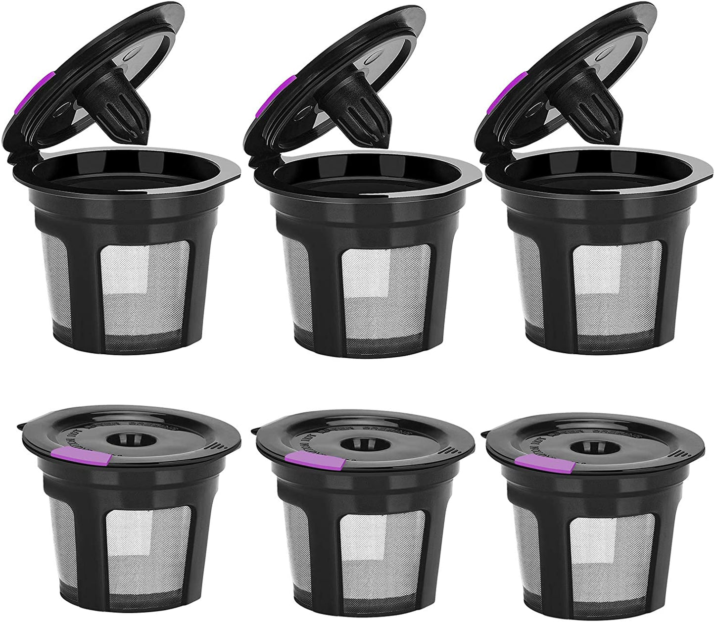 Reusable K Cups for Keurig, Reusable K CUP Coffee Filter Refillable Single K CUP for Keurig 2.0 .0 BPA Free-6 Packs