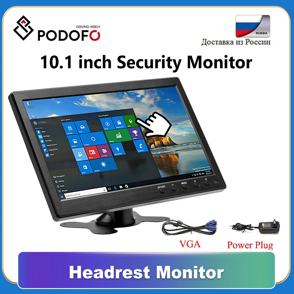 10.1” Monitor for TV & Computer Display LCD Color Screen for Car Backup Camera & Home Security System Car Monitor