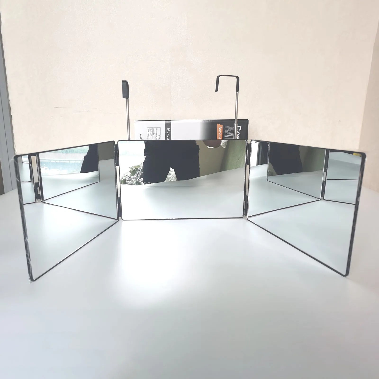 3 Way Mirror Makeup Mirror Foldable Wall Mounted Mirror Makeup Mirror Cosmetic Mirror Door Hanging Mirror Bedroom Locker Room