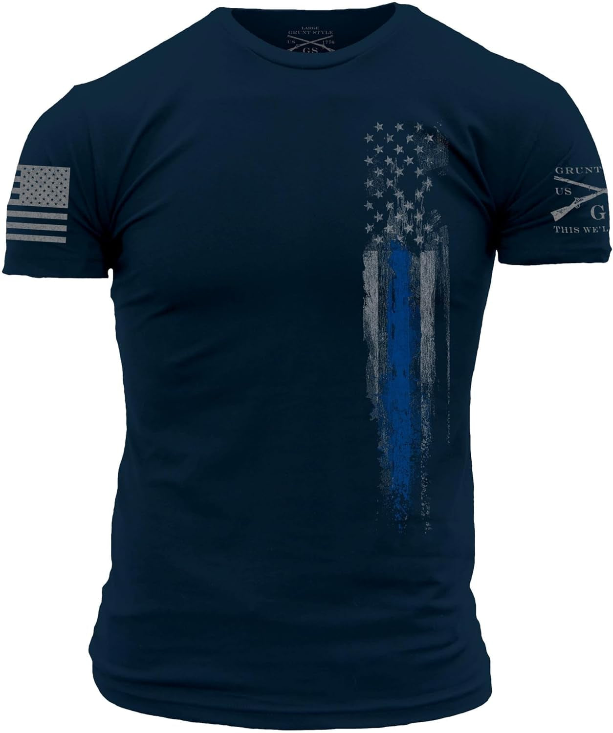Blue Line Flag Men'S T-Shirt