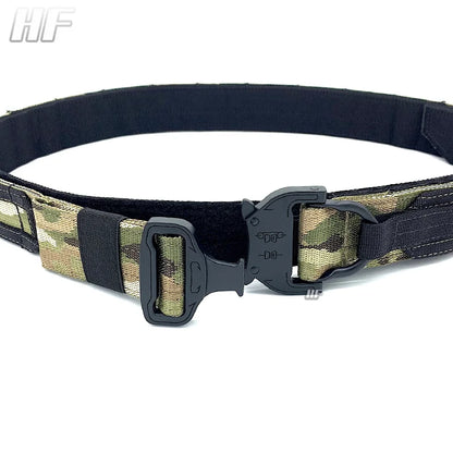 HF Tactical 38Mm Molle Belts CS Outdoor Hunting Army Fan Combat Quick Release Buckle Mens Belts Airsoft Wargame Double Hard