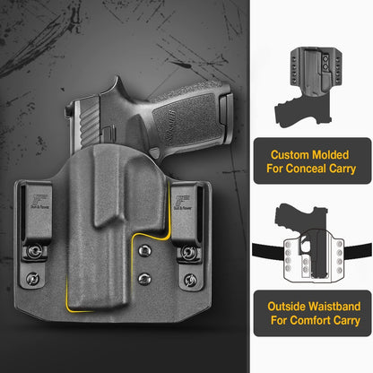 OWB Kydex Holster Fits: Glock 17 22 31丨Glock 19 19X 23 32 44 45丨M&P 9 40 45, SD9VE SD40VE丨CZ P-07丨P320 Compact, M18,Xcarry, Xcompact. OWB Holster for Concealed Carry, Adjustable Retention-Right Hand